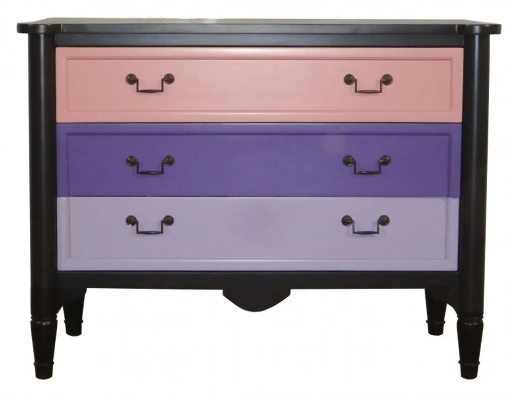 Casa Padrino Barock Kommode Rosa / Lila / Onyx 110 cm - Möbel Aktuell