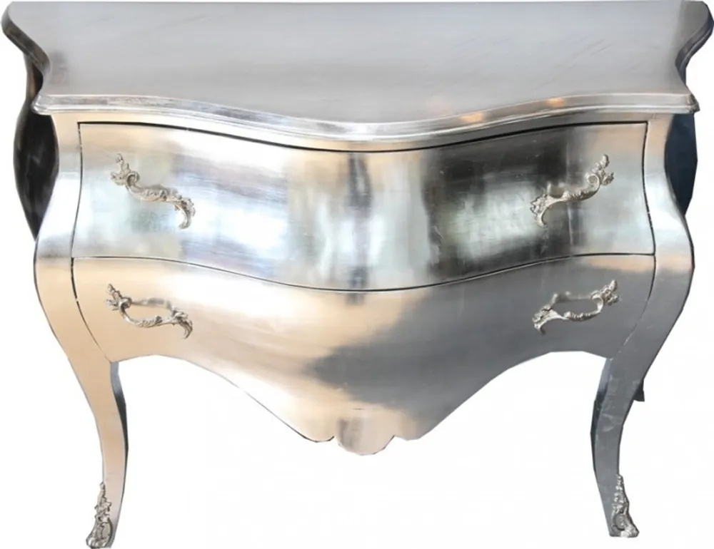 Aktuell Casa Padrino Barock Kommode Silber - Handgefertigt aus Massivholz