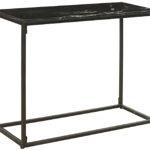 Ab Werk Casa Padrino Luxus Konsole Schwarz 100 x 35 x H. 75 cm - Metall Konsolentisch mit Mamorplatte - Wohnzimmer Möbel - Luxus Möbel