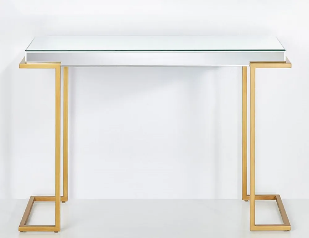 Top-Preis Casa Padrino Luxus Konsole Bronzefarben 116 x 39 x H. 79 cm - Verspiegelter Konsolentisch mit Metallbeinen - Luxus Möbel