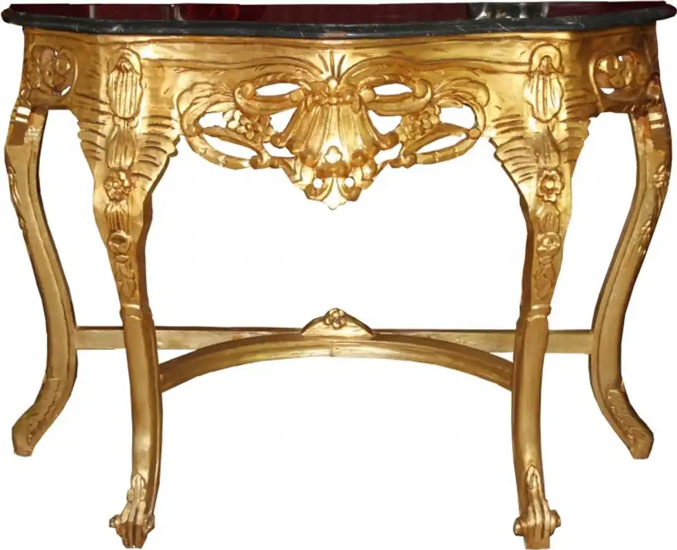 Solange Der Vorrat Reicht Casa Padrino Barock Konsolen Tisch Gold mit Marmorplatte - Konsole