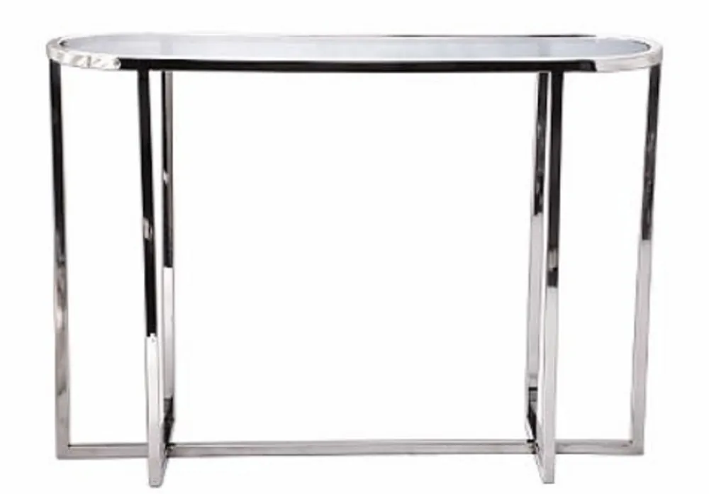 Begrenztes Angebot Casa Padrino Wohnzimmer Konsolentisch Silber 100 x 30 x H. 71 cm - Ovale Luxus Konsole