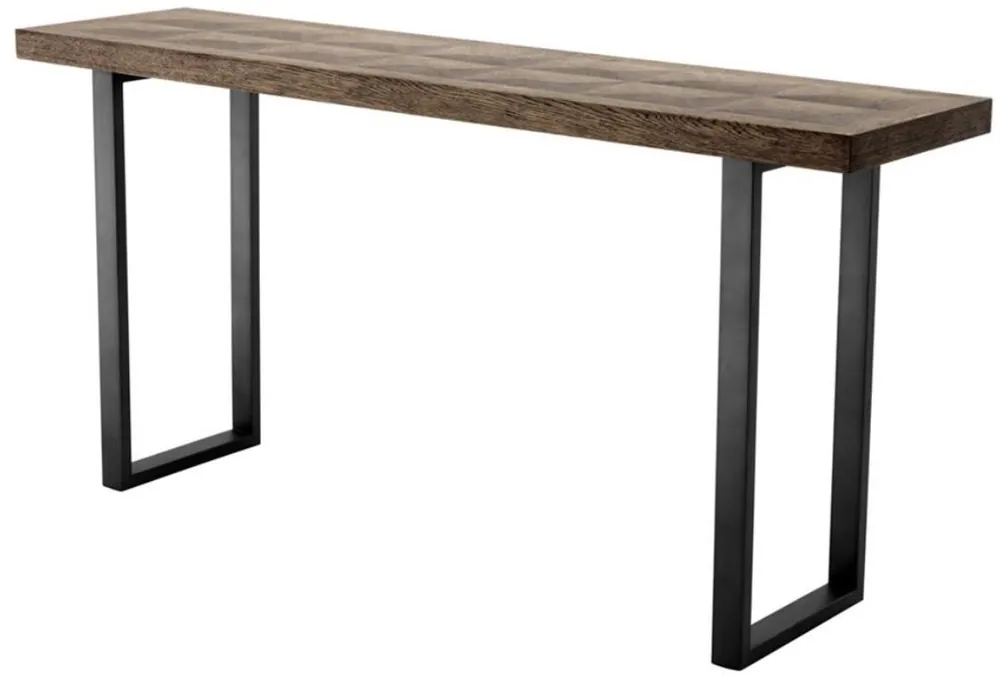 Jetzt Kaufen Casa Padrino Konsole Braun / Bronze 161 x 40 x H. 78 cm - Luxus Wohnzimmer Konsolentisch mit Eichenfurnier Platte