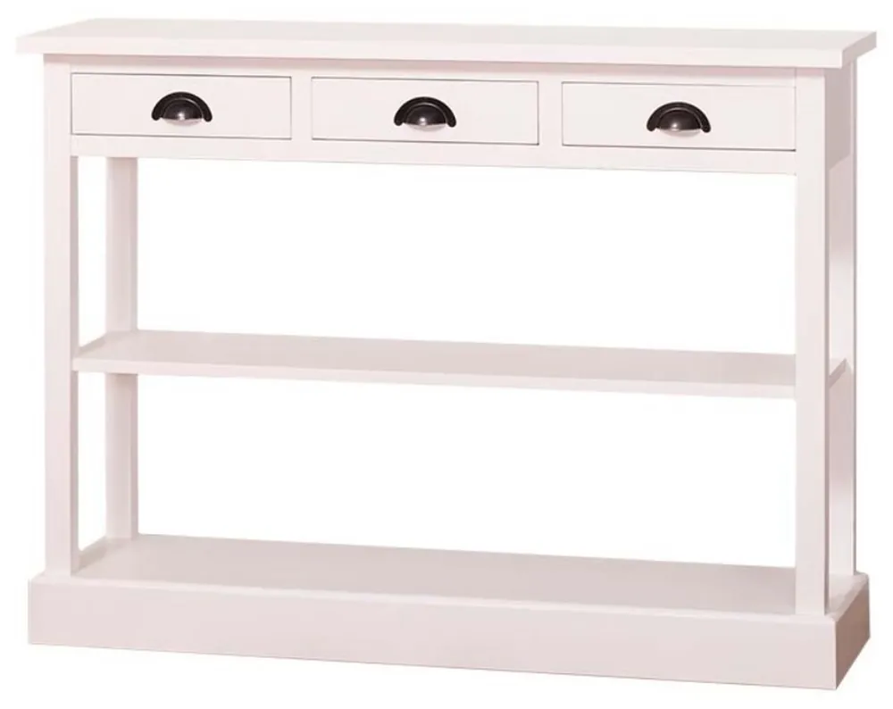 Markenware Casa Padrino Landhausstil Küchenkonsole Weiß 120 x 35 x H. 89 cm - Landhausstil Konsolentisch mit 3 Schubladen