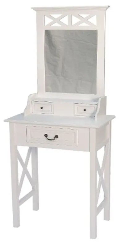 Casa Padrino Landhausstil Schminktisch Weiß 66 x 39 x H. 149 cm - Handgefertigte Möbel im Landhausstil Schneller Versand