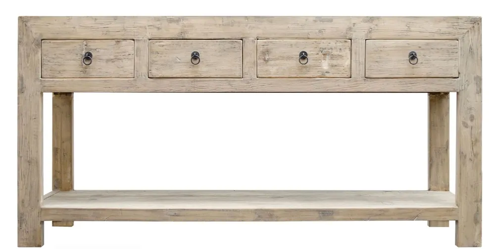 Casa Padrino Landhausstil Konsolentisch mit 4 Schubladen Naturfarben 170 x 45 x H. 85 cm - Landhausstil Konsole Letzte Chance