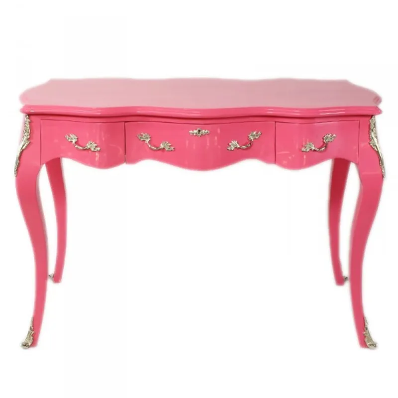 Preisknaller Casa Padrino Barock Schreibtisch Sekretär / Konsole Pink 120 x 60 x H80 cm - Luxus Möbel