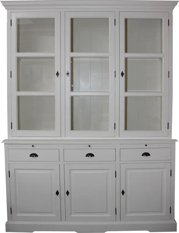 Schneller Versand Casa Padrino Landhausstil Küchenschrank Weiss 167 x 51 x H. 219 cm - 2 Teiliger Küchenschrank