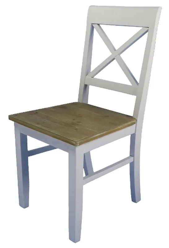 Casa Padrino Landhausstil Esszimmerstuhl Weiß / Naturfarben 45 x 52 x H. 95 cm - Esszimmermöbel im Landhausstil Kostenloser Versand