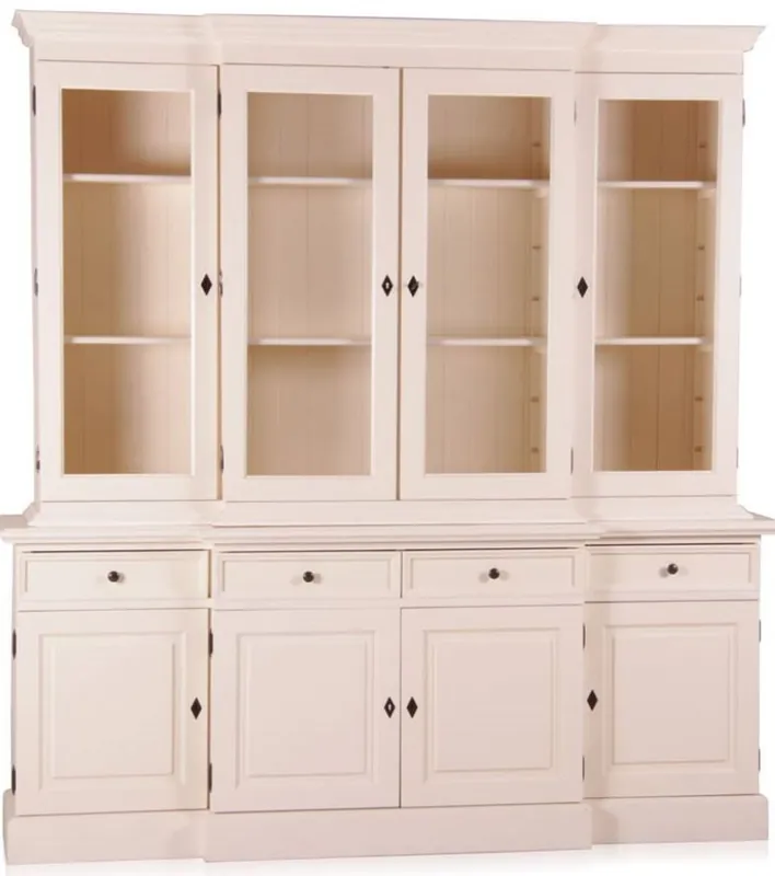 Sonderaktion Casa Padrino Shabby Chic Landhaus Stil Schrank Buffetschrank 6-türig Antikstil Weiß mit 4 Schubladen - Schrank Esszimmer