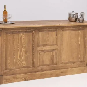 Ab Werk Casa Padrino Landhausstil Bar Theke Hellbraun 191 x 68 x H. 95 cm - Massivholz Thekentisch - Bartisch - Massivholz Bar Möbel im Landhausstil