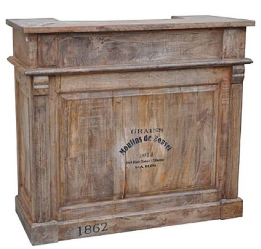 Casa Padrino Landhausstil Bartisch mit 2 Schubladen Naturfarben 120 x 50 x H. 109 cm - Barschrank - Theke - Landhaus Stil Möbel Angebot