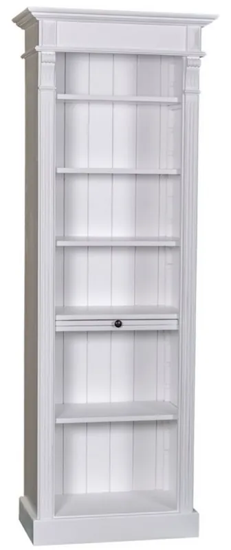 Casa Padrino Landhausstil Regalschrank Weiß 70 x 39 x H. 197 cm - Landhausstil Kollektion Kostenfreie Lieferung