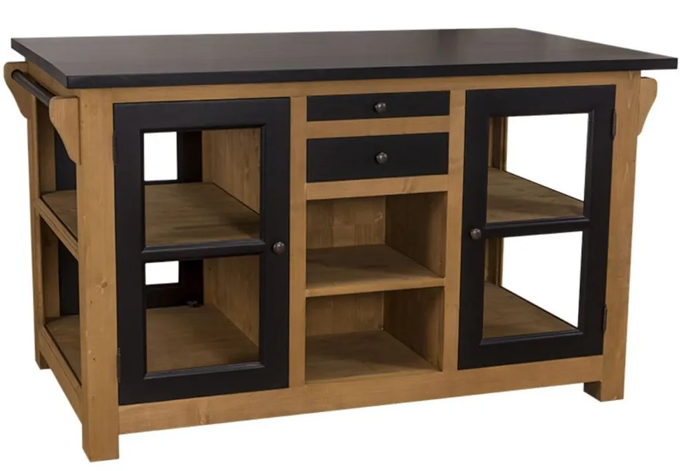 Jetzt Kaufen Casa Padrino Landhausstil Küchenschrank mit Arbeitsplatte Naturfarben / Schwarz 150 x 90 x H. 90 cm - Landhausstil Küchenmöbel