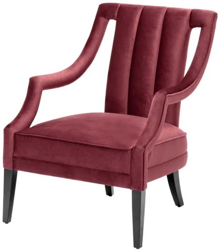 Casa Padrino Luxus Sessel Bordeauxrot / Schwarz 70 x 80 x H. 95 cm - Luxus Qualität Begrenztes Angebot