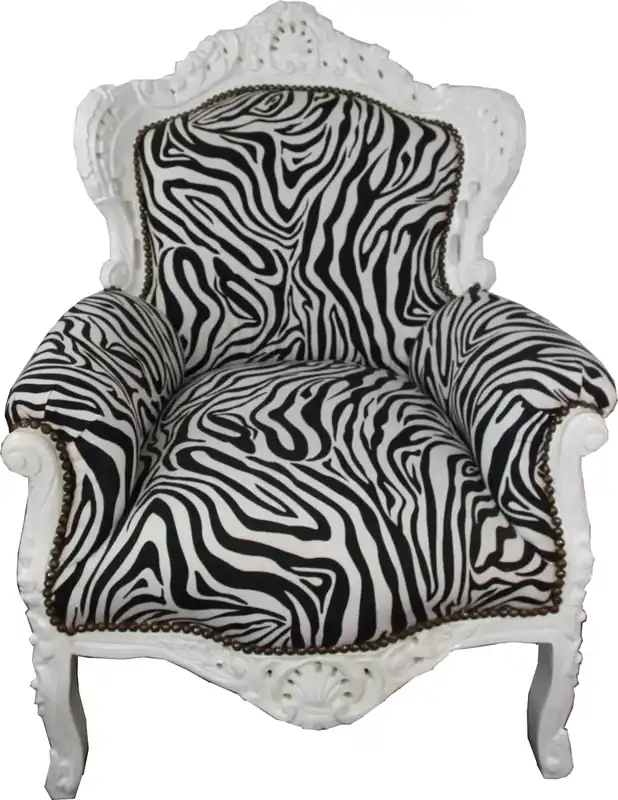 Jetzt Kaufen Casa Padrino Barock Sessel King Zebra / Weiß - Antik Stil Möbel Schwarz Weiß