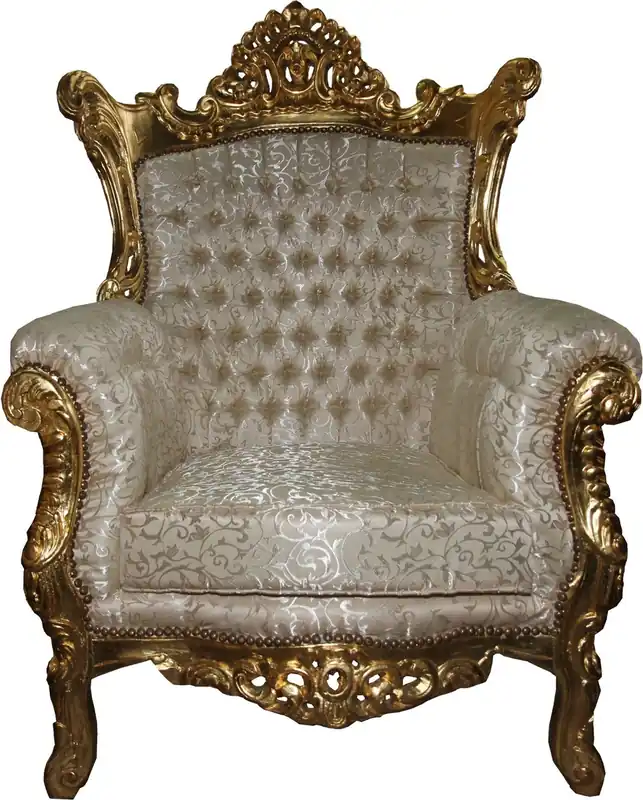Casa Padrino Barock Sessel "Al Capone" Mod3 Creme / Gold Möbel - Antik Stil - Limited Edition Super-Preis
