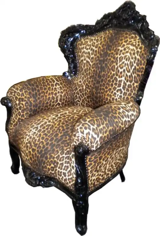 Casa Padrino Barock Sessel King Leopard / Schwarz - Limited Edition Exklusiv