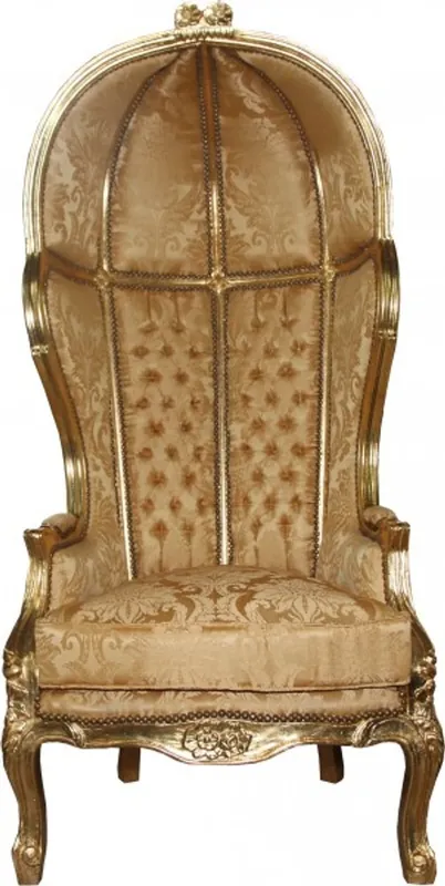Jetzt Zugreifen Casa Padrino Barock Thron Sessel Victory Gold Barock Muster / Gold Mod2 - Balloon Chair -Thron Stuhl Tron