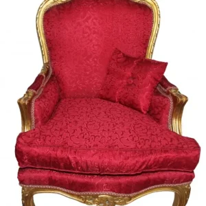Ab Werk Casa Padrino Barock Sessel Rot Muster /Gold - Antik Stil Möbel