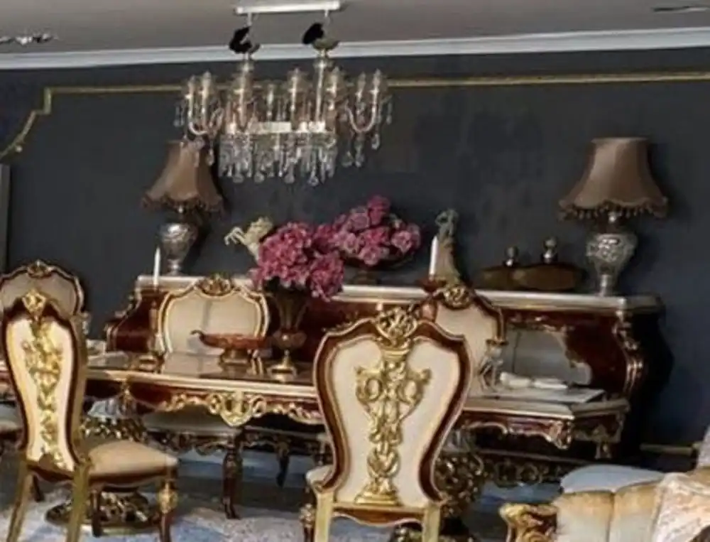 Casa Padrino Luxus Barock Sideboard Weiß / Braun / Gold - Prunkvoller Massivholz Schrank im Barockstil - Barock Möbel - Luxus Qualität - Edel & Prunkvoll Super-Preis