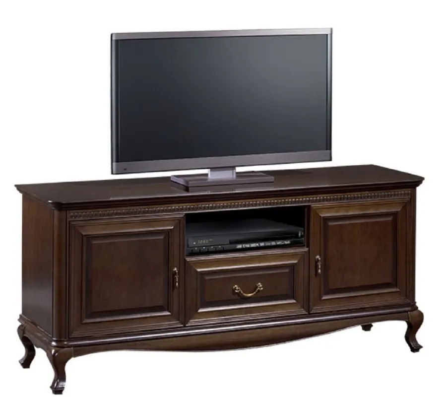 Sofort Bestellen Casa Padrino Luxus Jugendstil Sideboard Dunkelbraun 152 x 45,6 x H. 68,2 cm - Fernsehschrank mit 2 Türen und Schublade - Wohnzimmermöbel