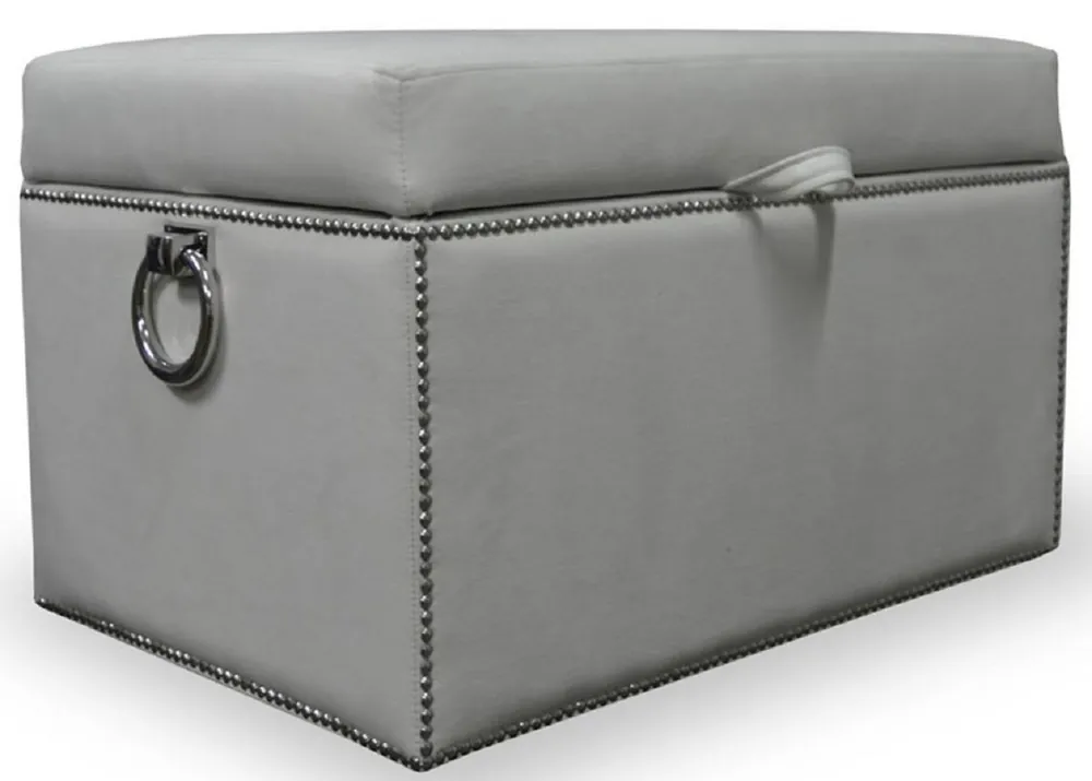 Casa Padrino Luxus Truhe mit Sitzfläche und runden Tragegriffen 97 x 50 x H. 48 cm - Verschiedene Farben - Gepolsterte klappbare Sitzbank - Truhenbank - Luxus Qualität Markenprodukt