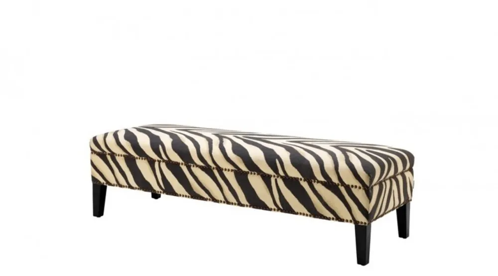 Casa Padrino Luxus Sitzbank Zebra 142 x 51 x H. 40 cm - Luxus Sitzbank Billig