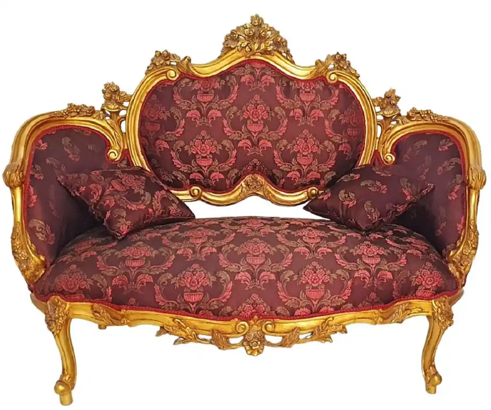 Neuheit Casa Padrino Barock Sofa Lila / Rosa / Gold - Prunkvolles Wohnzimmer Sofa im Barockstil - Wohnzimmer Möbel im Barockstil - Barock Möbel - Barock Einrichtung