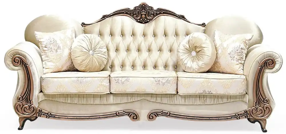 Casa Padrino Luxus Barock Sofa Gold / Kupfer - Prunkvolles Wohnzimmer Sofa mit elegantem Muster und Glitzersteinen - Wohnzimmer Möbel im Barockstil - Barock Möbel - Edel & Prunkvoll Zertifiziert