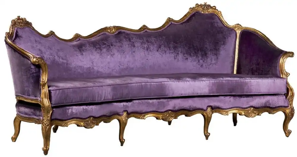 Neu Casa Padrino Luxus Barock Samt Sofa Lila / Gold - Edles Handgefertigtes Wohnzimmer Sofa im Barockstil - Barock Wohnzimmer Möbel - Edel & Prunkvoll