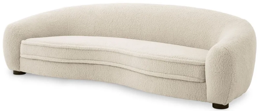 Bestpreis Casa Padrino Luxus Sofa Cremefarben / Schwarz 235 x 100 x H. 70 cm - Wohnzimmer Sofa mit gebogener Rückenlehne - Luxus Möbel
