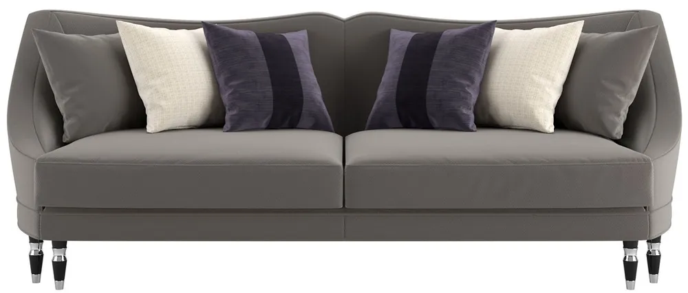 Neue Kollektion Casa Padrino Luxus Art Deco Wohnzimmer Sofa Grau / Schwarz / Silber 250 x 100 x H. 103 cm - Luxus Qualität - Art Deco Möbel