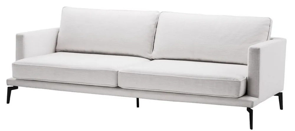 Markenprodukt Casa Padrino Luxus Sofa Weiß / Schwarz 230 x 99 x H. 82 cm - Wohnzimmer Sofa - Luxus Wohnzimmer Möbel