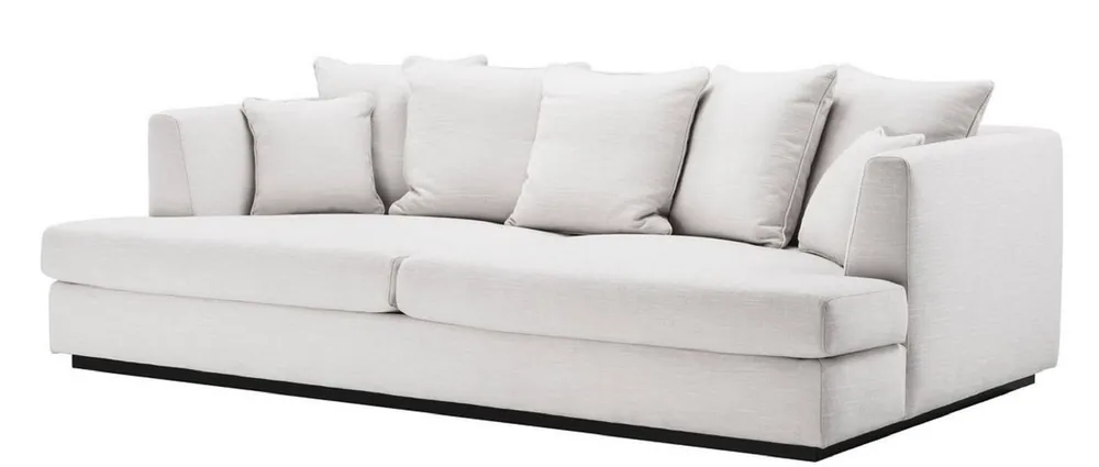 Jetzt Kaufen Casa Padrino Luxus Wohnzimmer Sofa Weiß / Schwarz 265 x 151 x H. 90 cm - Couch mit 7 Kissen - Luxus Wohnzimmermöbel