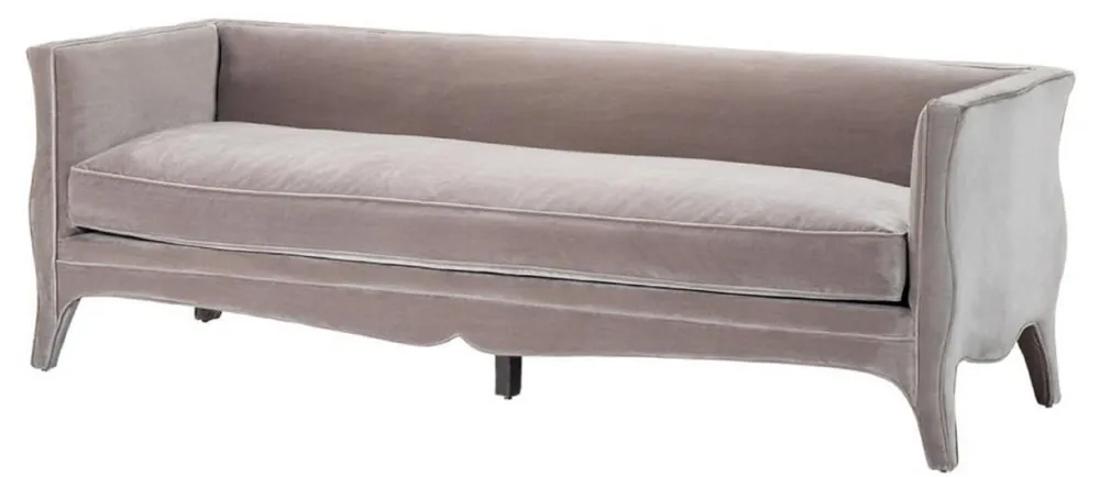 Casa Padrino Wohnzimmer Sofa Grau 225 x 79 x H. 75 cm - Luxus Samtsofa Zertifiziert