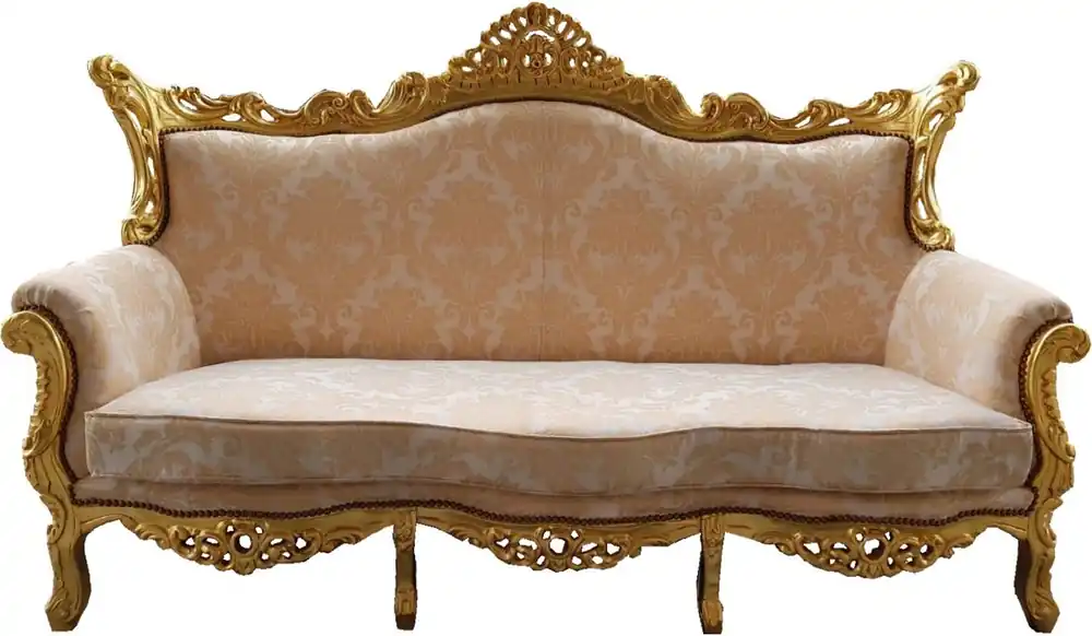 Heute Kaufen Casa Padrino Barock 3er Sofa Creme Muster / Gold - Wohnzimmer Möbel Couch Lounge