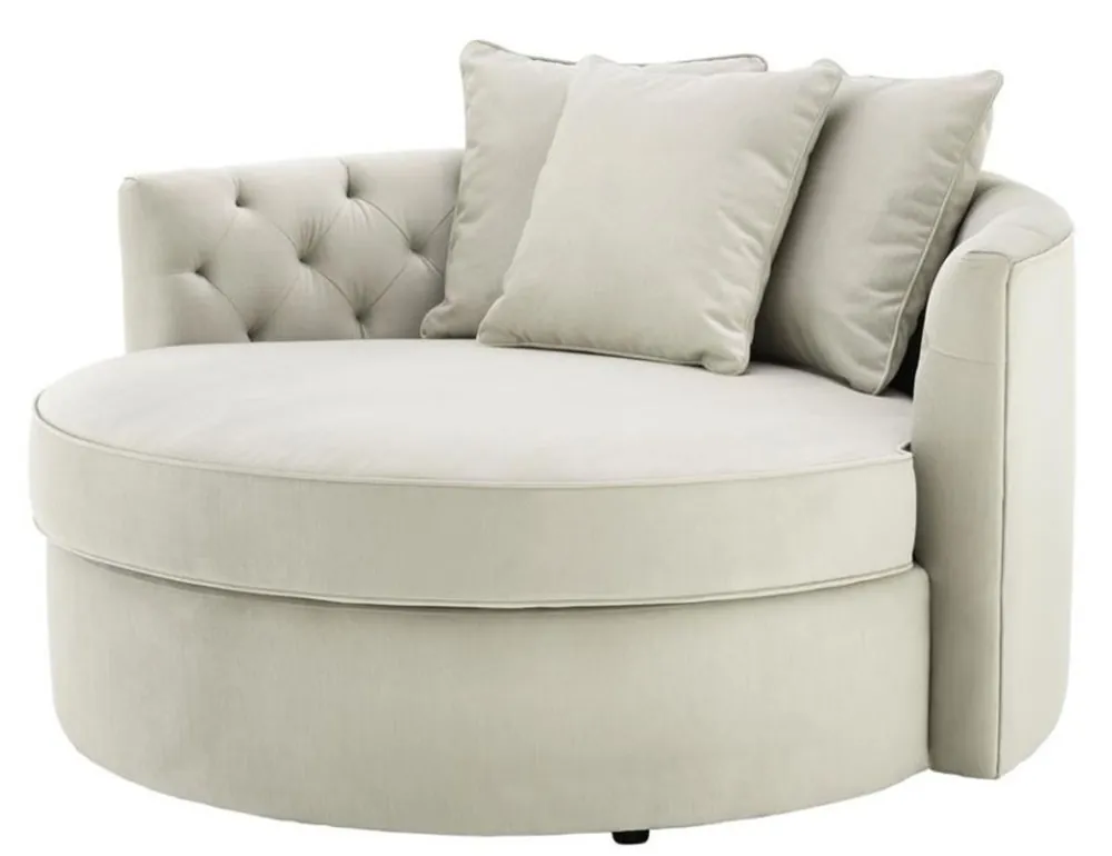 Casa Padrino Designer Sofa Hellgrau 157 x 148 x H. 90 cm - Luxus Rundsofa Markenware