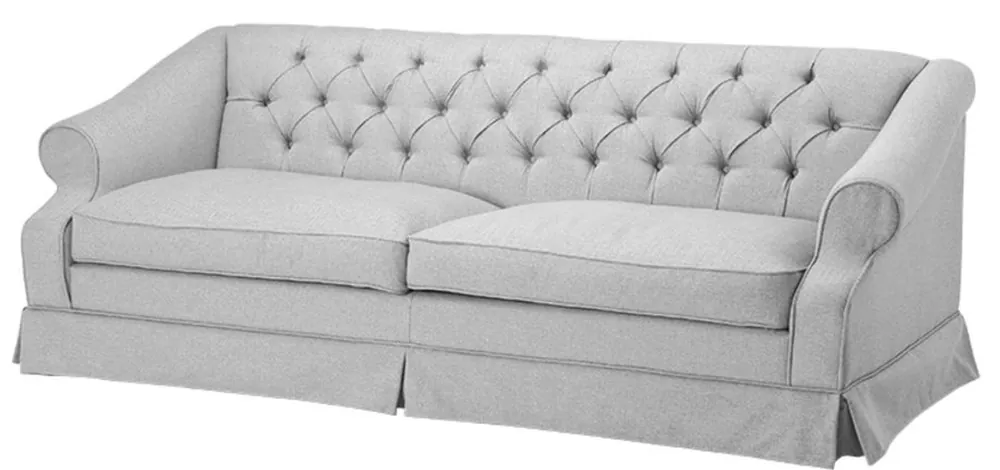 Expressversand Casa Padrino Designer Sofa Hellgrau 210 x 93 x H. 79 cm - Wohnzimmermöbel