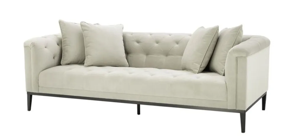 Schnäppchen Casa Padrino Luxus Sofa Hellgrau Schwarz - Wohnzimmer Möbel