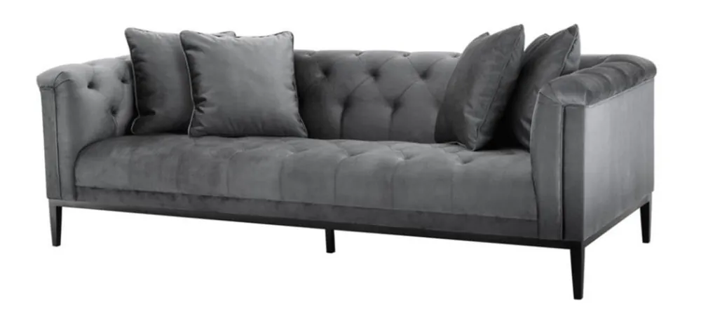 Casa Padrino Luxus Sofa Grau - Wohnzimmer Möbel Must-Have