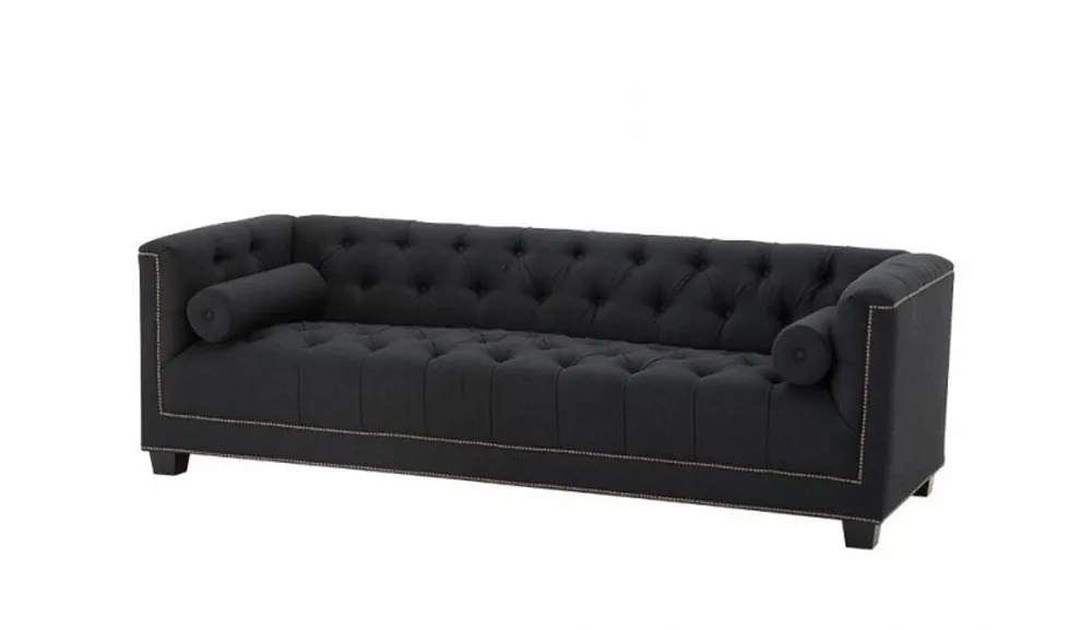 Abverkauf Casa Padrino Luxus Sofa 3 Sitzer Schwarz - Hotel Einrichtung
