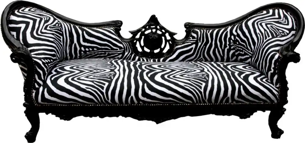 Casa Padrino Barock Sofa Vampire Zebra / Schwarz - Möbel Neuheit