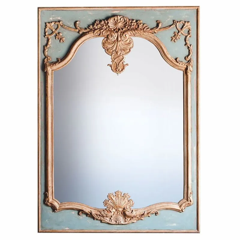 Casa Padrino Luxus Barock Spiegel Grün / Grau / Antik Gold H. 158 cm - Made in Italy Top-Qualität