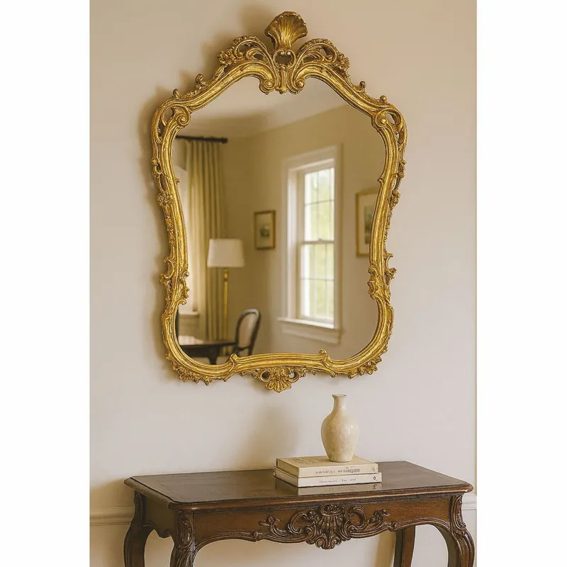Casa Padrino Luxus Barock Spiegel Gold H. 84 cm - Barock Möbel - Made in Italy Exklusiv