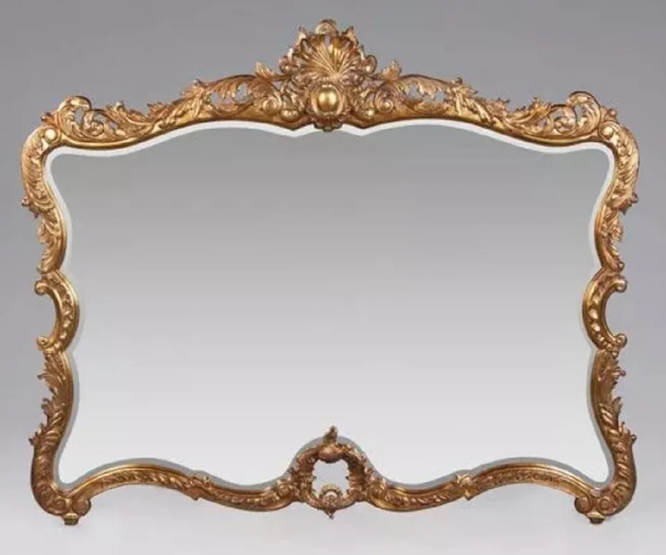 Casa Padrino Luxus Barock Spiegel Antik Gold - Prunkvoller Wandspiegel im Barockstil - Antik Stil Garderoben Spiegel - Wohnzimmer Spiegel - Barock Deko Accessoires - Barock Möbel Günstig