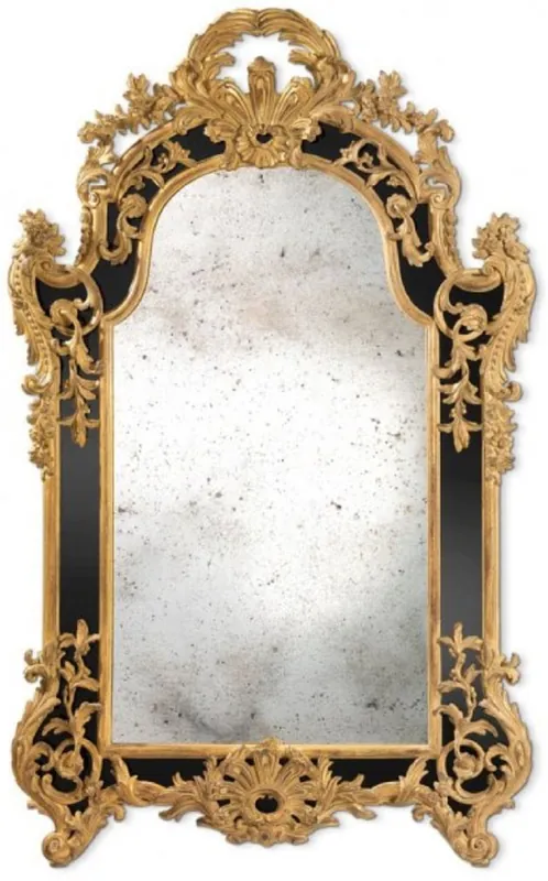 Versand Am Gleichen Tag Casa Padrino Luxus Barock Spiegel Gold / Schwarz - Handgefertigter italienischer Barockstil Wandspiegel - Luxus Möbel im Barockstil - Prunkvolle Barock Möbel - Made in Italy - Luxus Kollektion