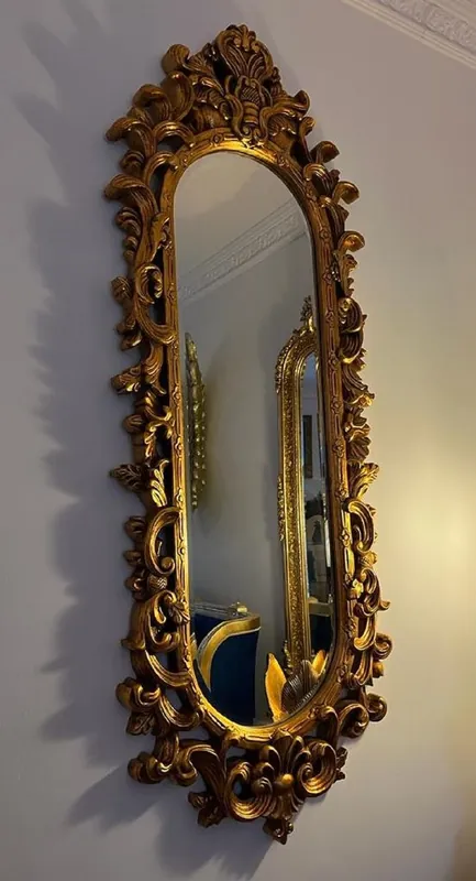 Casa Padrino Barock Spiegel Gold - Prunkvoller Wandspiegel mit Verzierungen - Barock Garderoben Spiegel - Barockstil Wandspiegel - Barock Möbel - Möbel Barockstil - Edel & Prunkvoll Begrenztes Angebot