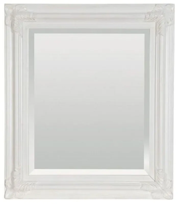 Casa Padrino Barock Spiegel Antik Weiß 69 x H. 79 cm - Rechteckiger Wandspiegel im Barockstil - Prunkvoller Antik Stil Garderoben Spiegel - Barock Interior - Handgefertigte Barock Möbel Sonderangebot