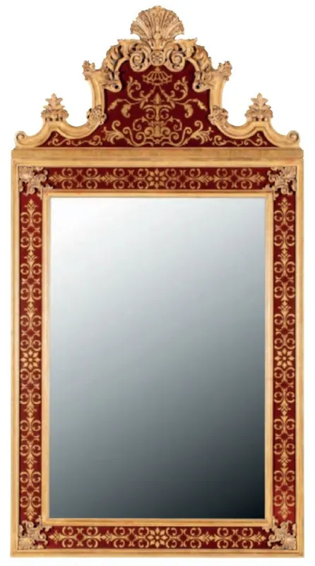 Casa Padrino Luxus Barock Spiegel Bordeauxrot / Gold - Rechteckiger Massivholz Wandspiegel im Barockstil - Prunkvolle Barock Möbel - Erstklassische Qualität - Made in Italy Gleich Bestellen